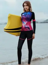 長袖分体水着【UVカット・保守的デザイン・サーフィン・ダイビング用】（セットアップ対応）