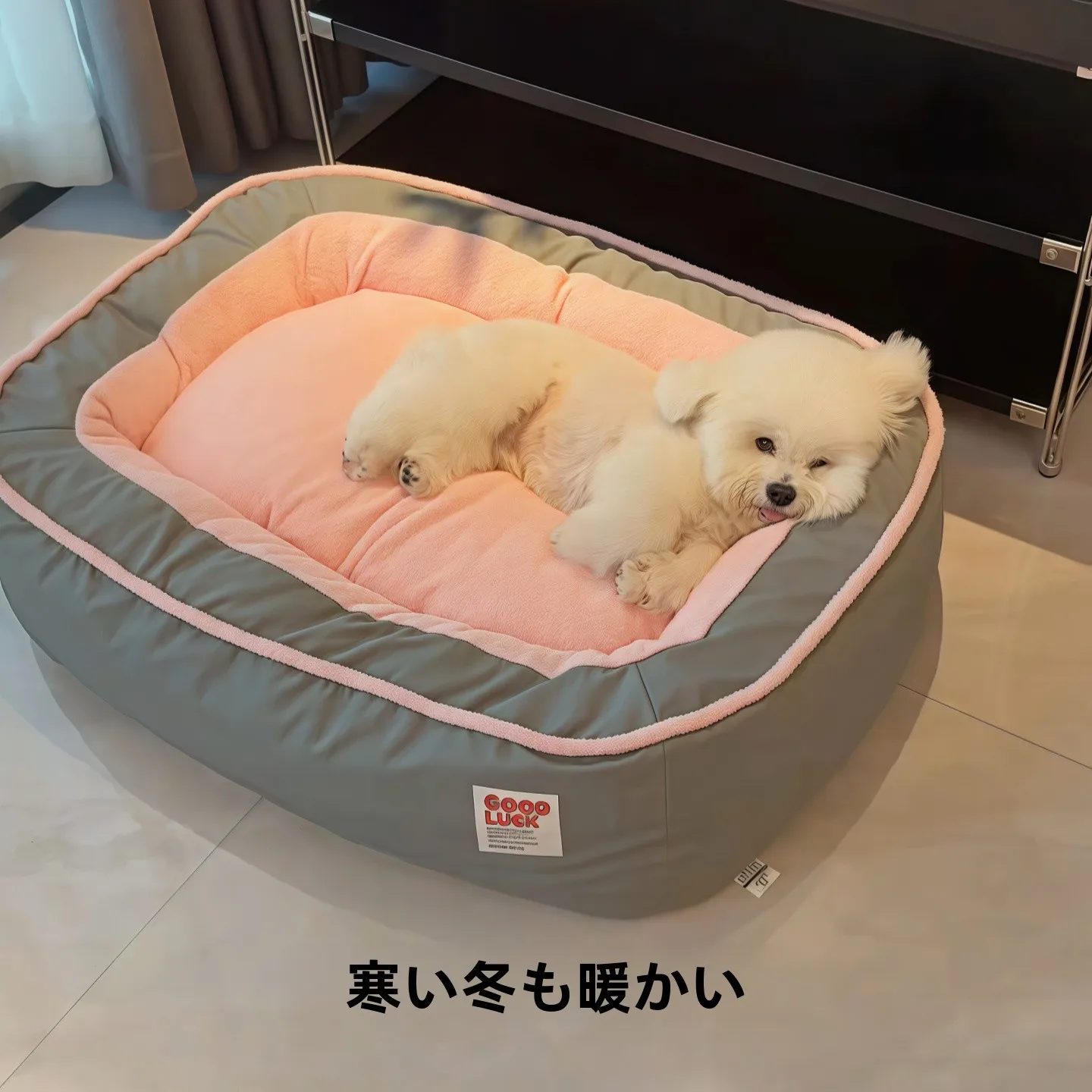 大型ペット用ベッド：四季対応・洗える・冬用厚手で犬猫兼用