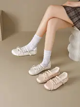 バレエスタイルのマリージェーンシューズ【春夏用・ピンク・フラットデザイン】