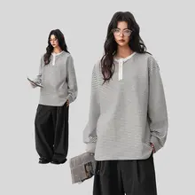 ストライプ柄 長袖Tシャツ【ユニセックス・春用・フィット】