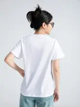 黒白コットンTシャツ【レディース・ラウンドネック・短袖・極上の柔らかさ】