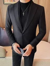 春秋向け 高級感あるダブルカラー メンズスーツ【スリムフィット・プレーンカラー・ビジネスカジュアル・結婚式対応】