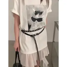 リボンベルト付きドレス【細ベルト・二重リング・春夏用】