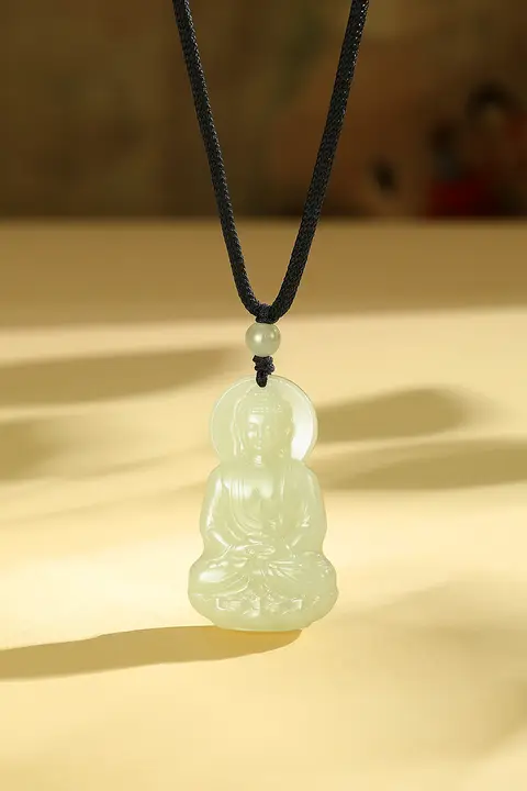 和田玉の仏 pendant【男女兼用・ネックレス・平安デザイン・プレゼントに最適】