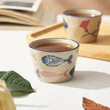 レトロスタイルのティーカップセット【4個入り・陶器製・功夫茶具】