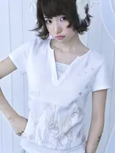 Y2KスタイルのアートプリントTシャツ【エンジェルデザイン・半袖・白銀加工】（セットアップ対応）