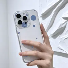 シンプルなハートドットデザインのスマートフォンケース【iPhone用・柔らかい素材対応】