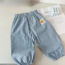 子供用 日系スタイル 防蚊パンツ【春夏用・簡素なデザイン・コットン・チェック柄・長ズボン】