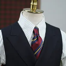 IsirHonour メンズダブルブレストブレザー風ベスト【ネイビー・金属ボタン・肩パッド付き】