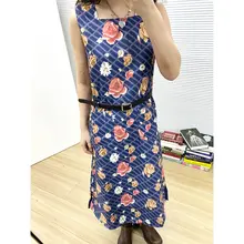 レトロ花柄デザインのサスペンダーワンピース【昭和風】
