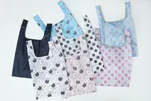 かわいいカートゥーンデザインの大容量折りたたみショッピングバッグ【厚手ナイロン・エコバッグ】