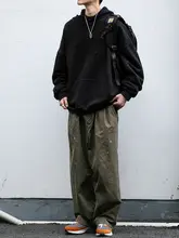 水洗い加工のフード付きスウェットシャツ【春秋用・ゆったりしたフィット・カップル向け・綿毛圈】