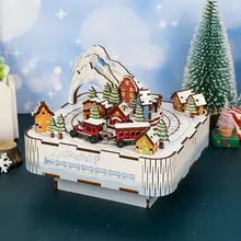 回転木製パズル音楽ボックス【DIY・ハンドメイド・女の子の誕生日プレゼント】