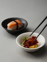 モダンデザインの黒白陶器調味料ディッシュ【家庭用・小さめサイズ】