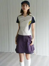 Tシャツ レディース Vネック カラーブロック ストレッチ 半袖 ウエストシェイプ スタイルアップ アメリカンスタイル レーシングスタイル アウトドア サイクリング 夏 「NBN」