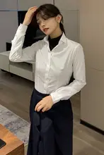 高級感漂う白色ブラウス【長袖・通勤対応・シンプルデザイン】