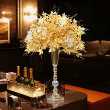高級電鍍クリスタル製テーブルフラワー【結婚式用・ホテル・バー・KTV用・造花】