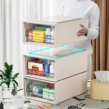 透明薬品整理ボックス【引き出し式・デスク用・家庭用】