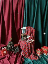 クリスマステーマのフォトバックグラウンド【ヴィンテージ風・赤色・子供用撮影小道具】