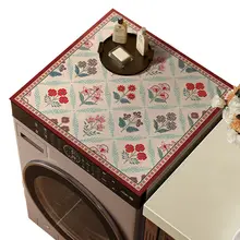 アメリカンスタイルの洗濯機カバー【速乾・吸水・防塵・収納マット付き・上品デザイン】