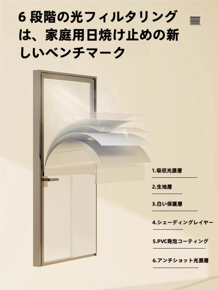 自粘式 プリーツ遮光カーテン【簡易設置・紫外線カット・プライバシー保護・寝室用】