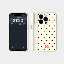 ドット柄クリーム米iPhone用ケース【適応機種・芸術的な韓国風デザイン・特別感】