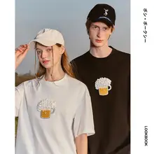 立体的なフック刺繍デザインの短袖Tシャツ【ユニセックス・フィット・カジュアル】