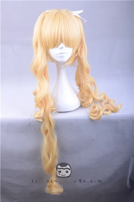 おジャ魔女カーニバル向けツインテールウェーブカールウィッグ｜ミルクゴールドカラーのコスプレヘアセット