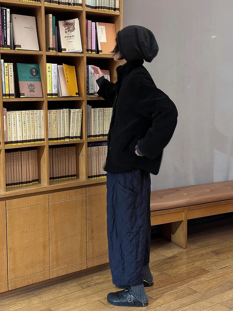 浪清冬用キルトチェックパンツ：厚手ワイドボトムの保温性能と着用シーン