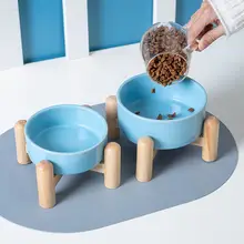 陶器製 キャット・ドッグボウル【高架付き・首の負担を軽減・ペット用】