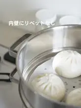 304ステンレス製蒸し器【家庭用・重ね可能・二重ハンドルデザイン】
