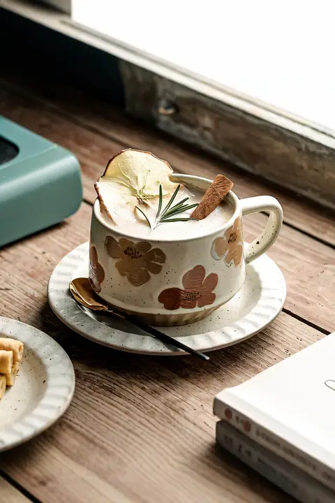 コーヒーカップ ソーサー 2点セット 陶器 ヴィンテージ 上品 おしゃれ 家庭用 ホームカフェ 朝食