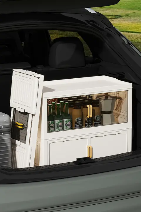 車載用収納ボックス【折りたたみ式・アウトドア・プラスチック製・トランク用整理ボックス】
