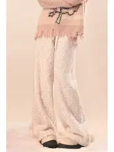 秋冬用加毛パンツ【ナチュラルな雰囲気・フィット・ワイドレッグ】（セットアップ対応）