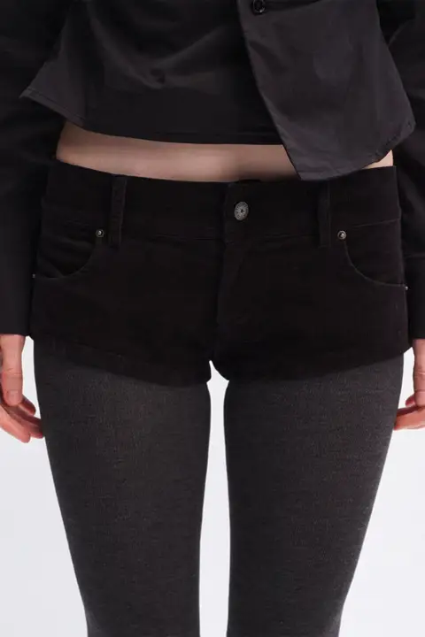 冬季用 超短低腰コーデュロイ三角ショートパンツ