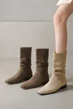 女性用 中筒ライディングブーツ【デニムスタイル・スリムフィット・西部風】