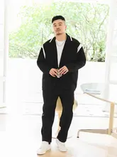 デザイン性のある大きいサイズ メンズカジュアルジャケット【春秋用・カラーブロック・フィット】