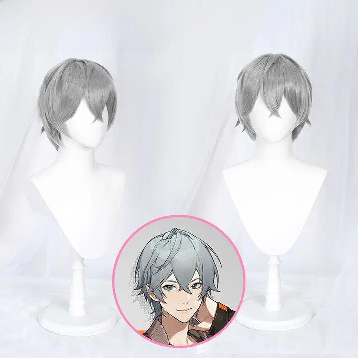 コスプレ用シルバーショートウィッグ【男子キャラクター用】