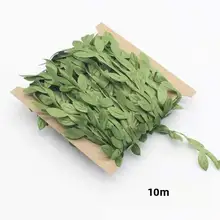 手作り用カラフルな緑のツル植物装飾ロープ【麻紐・編み込み素材】