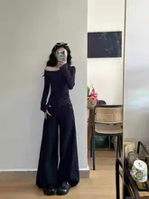 斜めネックの肩出し不規則デザイン長袖Tシャツ【女性用・短丈・極上の柔らかさ】