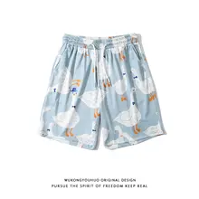 夏用カートゥーンプリント男性用ショートパンツ【ゆったり・ボーイフレンドスタイル・スポーツ】