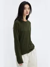 高密度15.5μmゴールドウール使用 丸首Tシャツ【洗濯機対応・毛玉防止・リバーシブル】