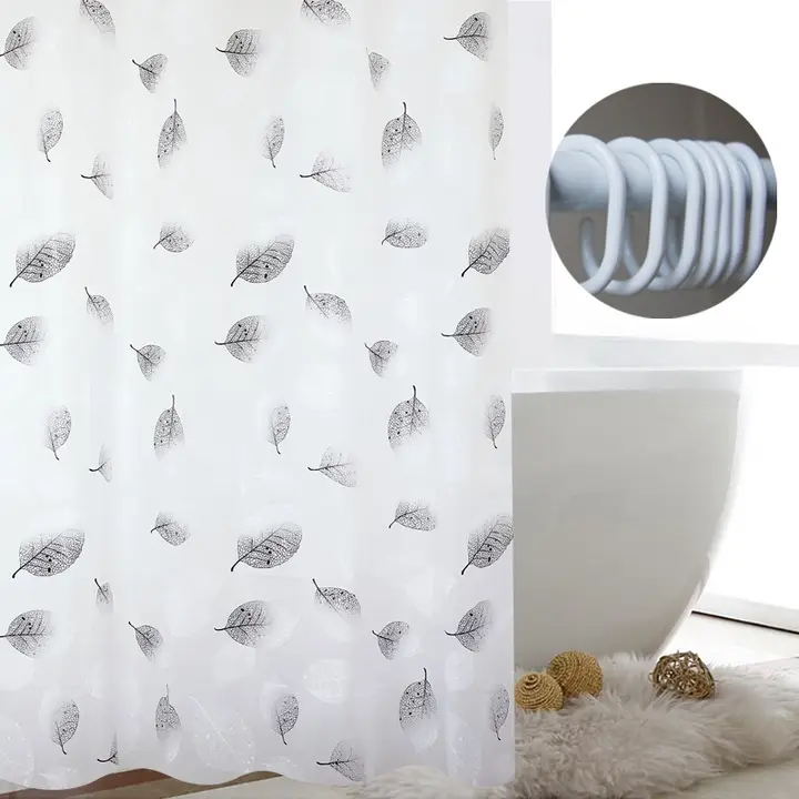 防水浴室カーテン【防カビ・厚手・吊り下げ式・穴あけ不要】