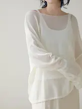 透かし編みデザインの女性用日焼け防止長袖トップス【薄手・夏用・極上の柔らかさ】