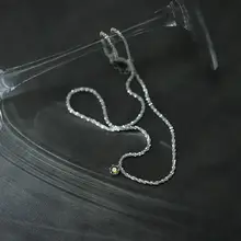 925純銀製 ネックレス【夏用・グリーン・高級満天星デザイン・鎖骨チェーン】