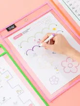 透明な書き消し可能ファイルポケット【幼児用・防水・教育用カード・早期教育用】