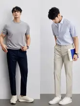 夏用シルク混モダール メンズスリムパンツ【快適・カジュアル】