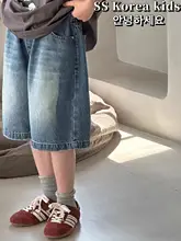 子供用デニムショートパンツ【男女兼用・クラシックデザイン・カジュアル】（セットアップ対応）