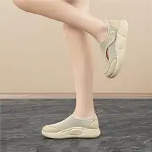 通気性の良いメッシュ女性用厚底スポーツシューズ【夏用・カジュアル・快適】