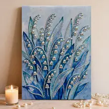 白玉のバラとパールのダイヤモンドアート【DIY・シンプルモダン・植物装飾】